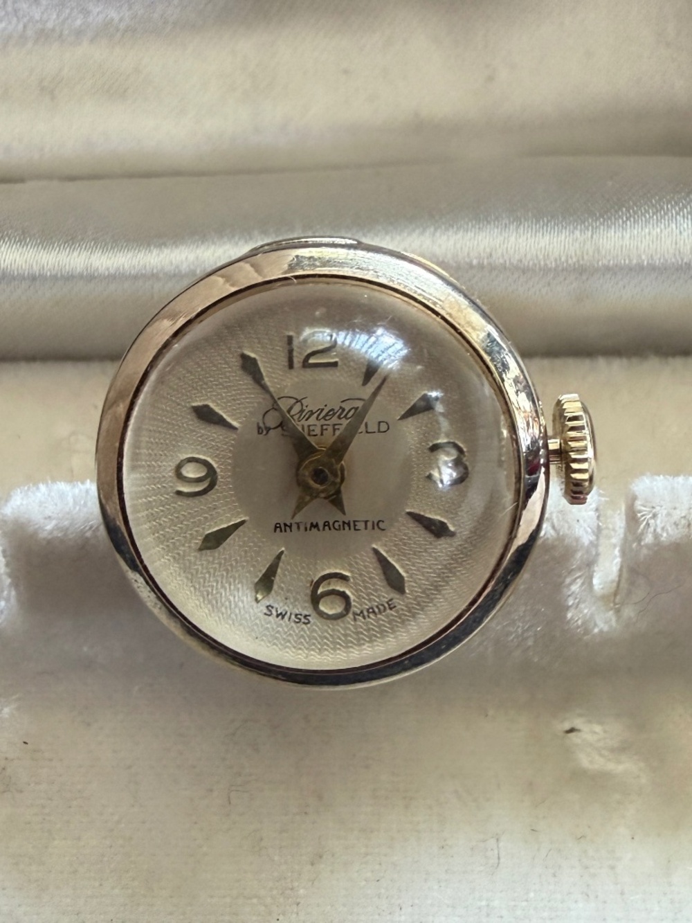 Vintage Riviera by Sheffield Mechanical Watch Cufflink - WORKING, Runs, w/ Box